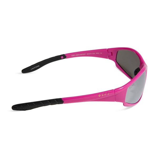 LIGHTNING - NEON PINK + SILVER MIRROR + POLARIZED SUNGLASSES - Image 6