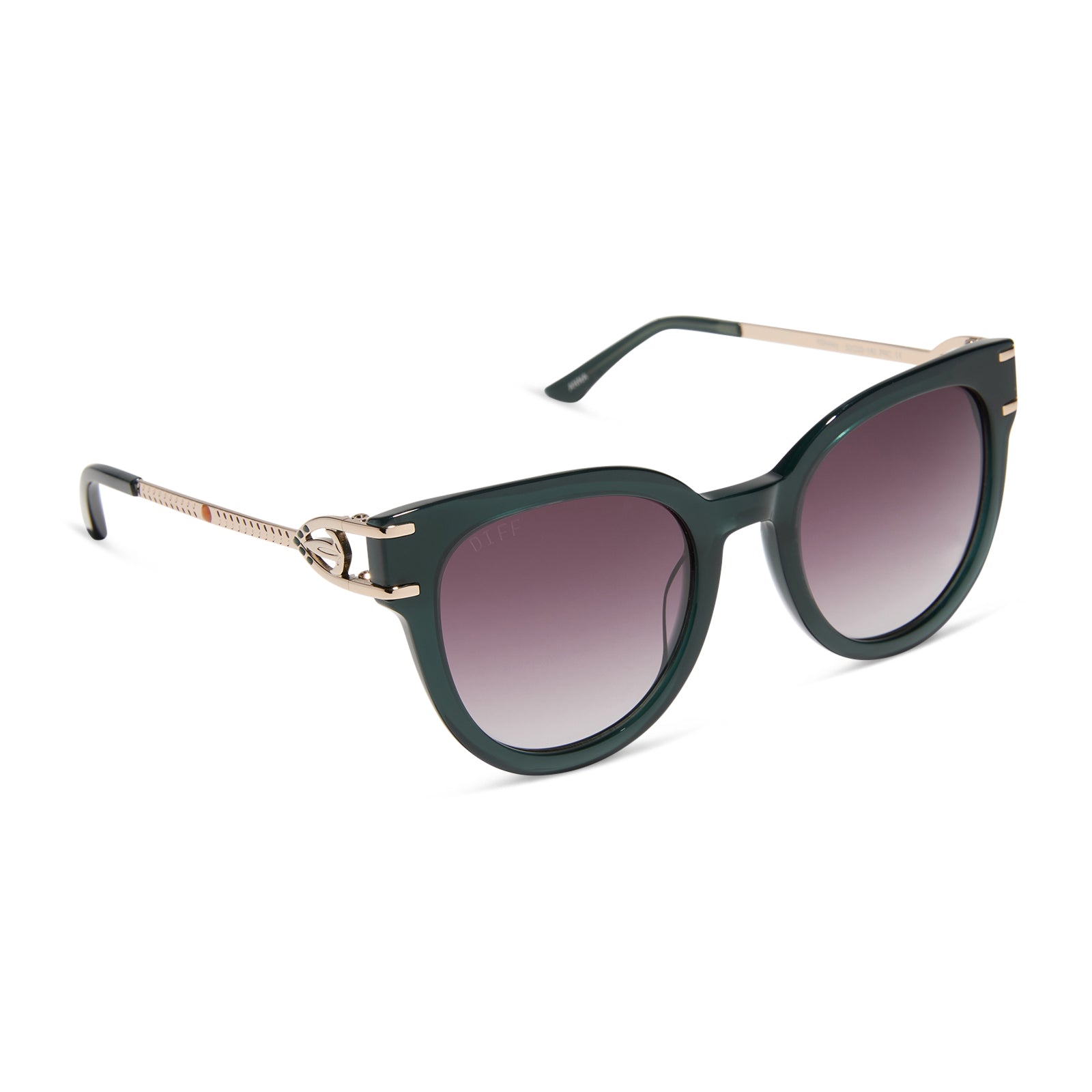 ANNA - RICH EMERALD + ROYAL PURPLE GRADIENT SUNGLASSES - Image 2