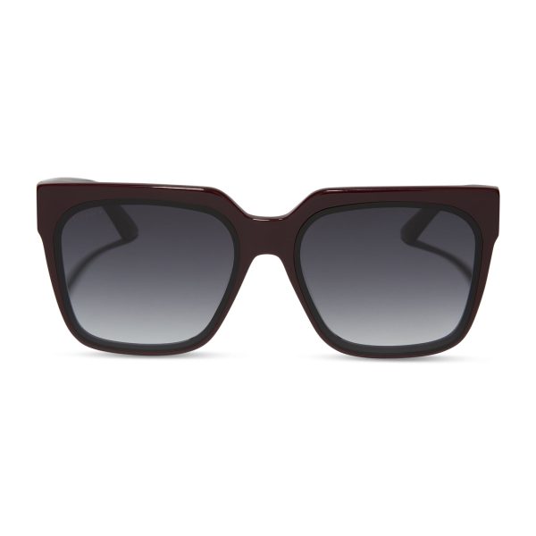 THEA - BORDEAUX + GREY GRADIENT SUNGLASSES - Image 2
