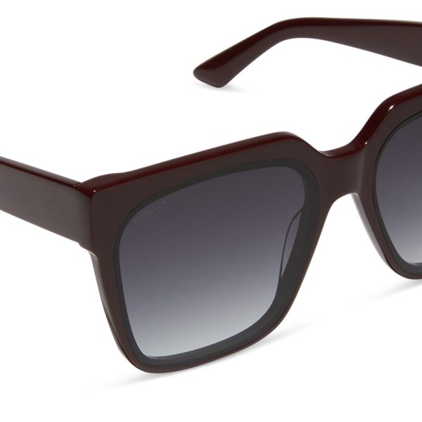THEA - BORDEAUX + GREY GRADIENT SUNGLASSES - Image 4